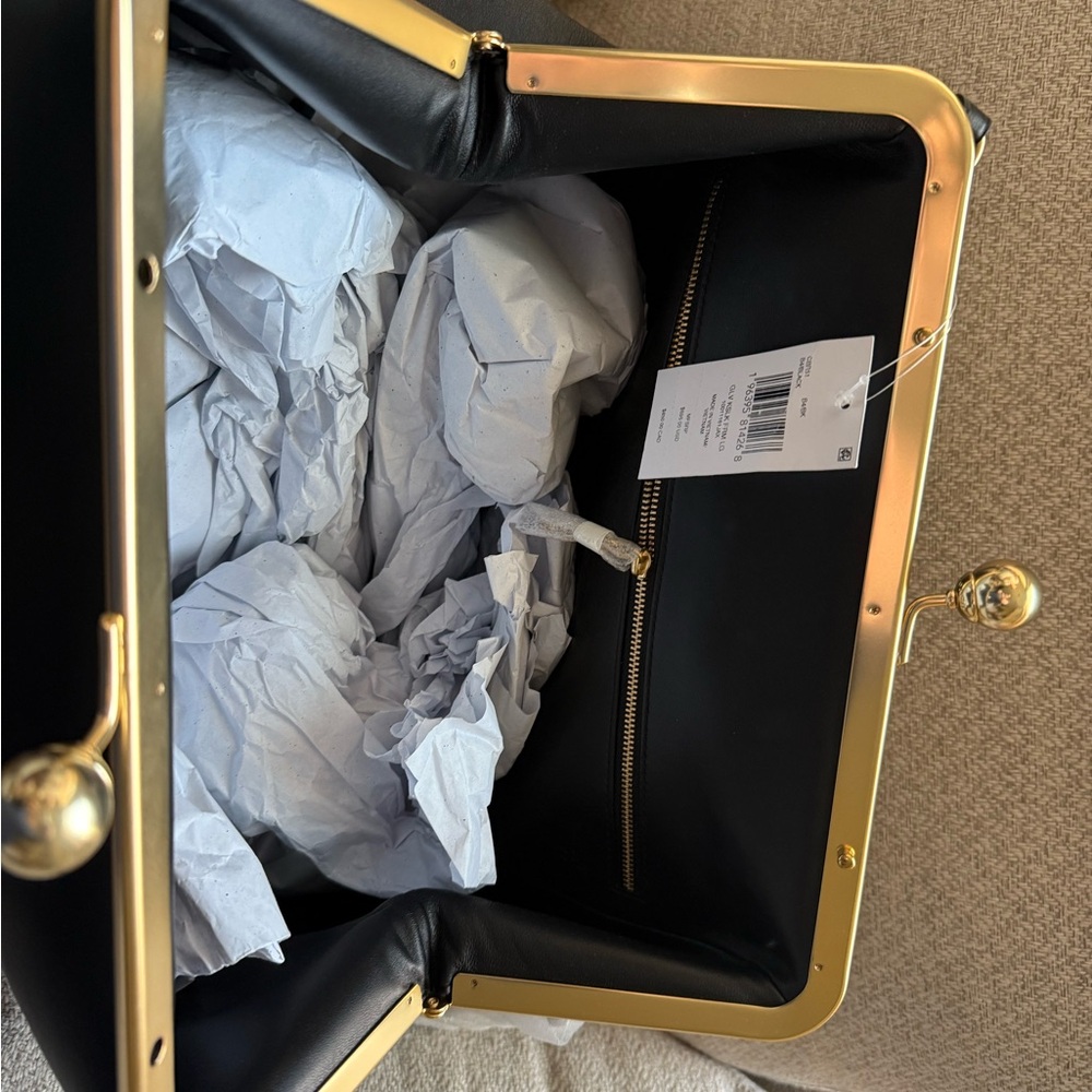 Coach Black Leather Shoulder Bag with Gold Accents - Picture 2 of 6